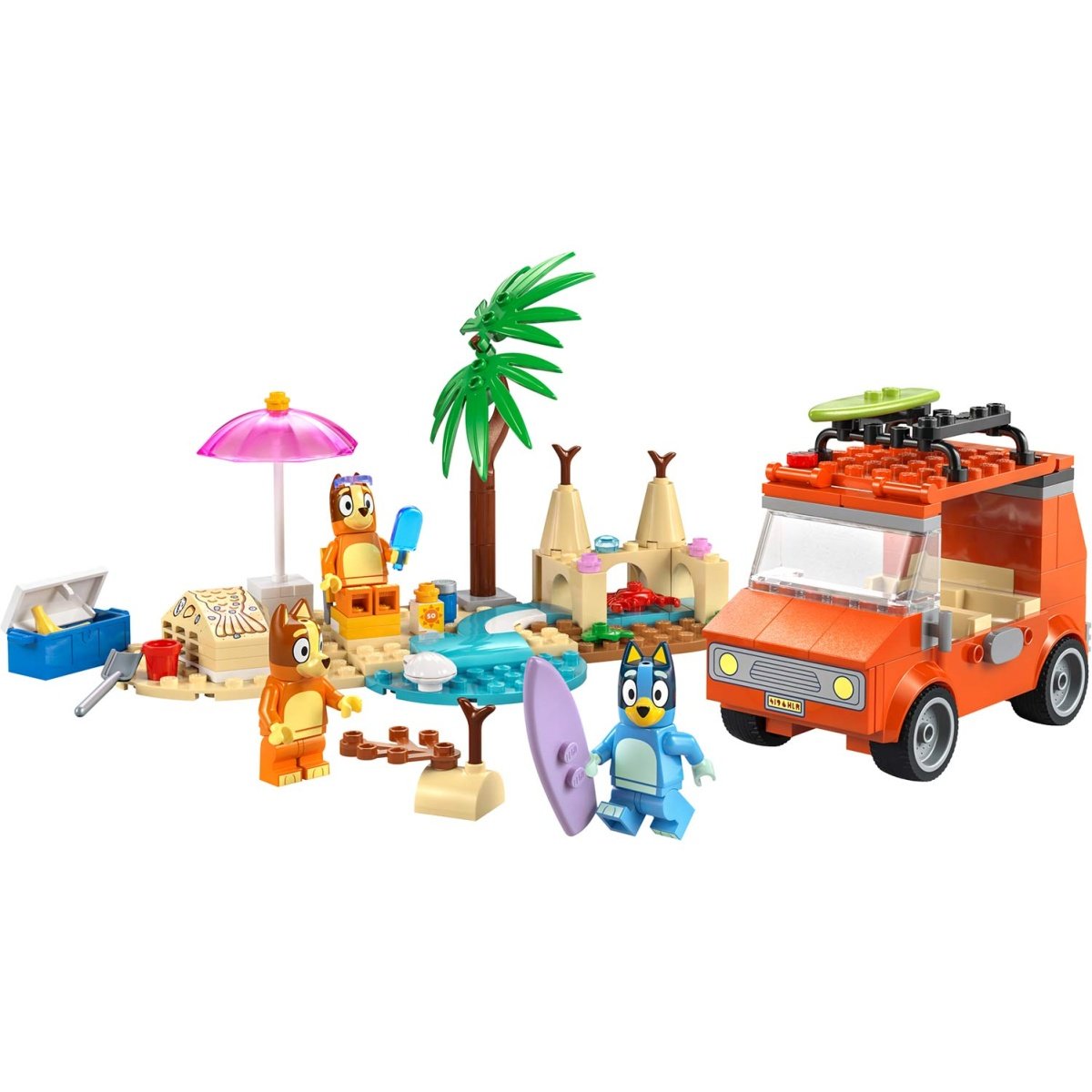 LEGO BLUEY VIAGEM DE CARRO A PRAIA COM A BLUEY E A FAMILIA 11202