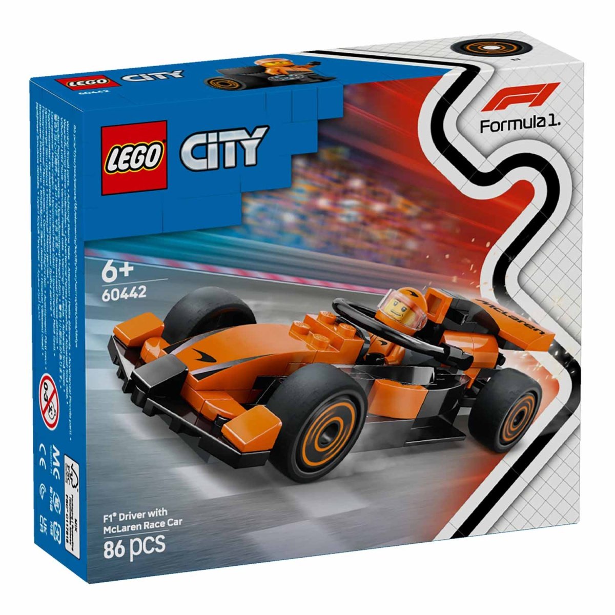 LEGO CITY PILOTO DE F1 CARRO CORRIDA MCLAREN 60442