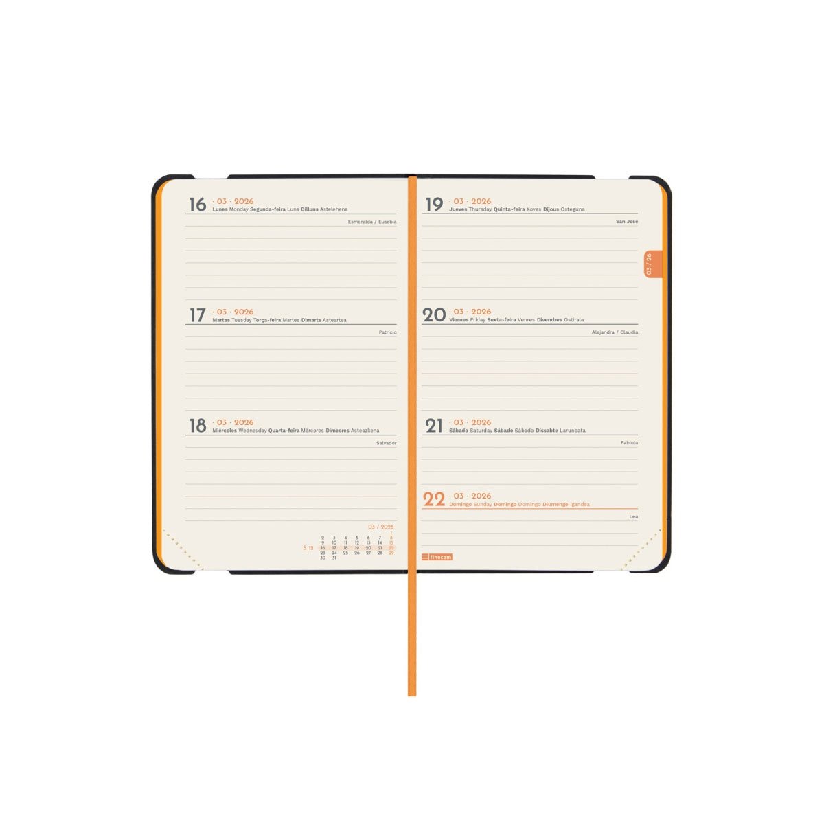 AGENDA SEMANAL A7 2026 FINOCAM LISA AZUL F2