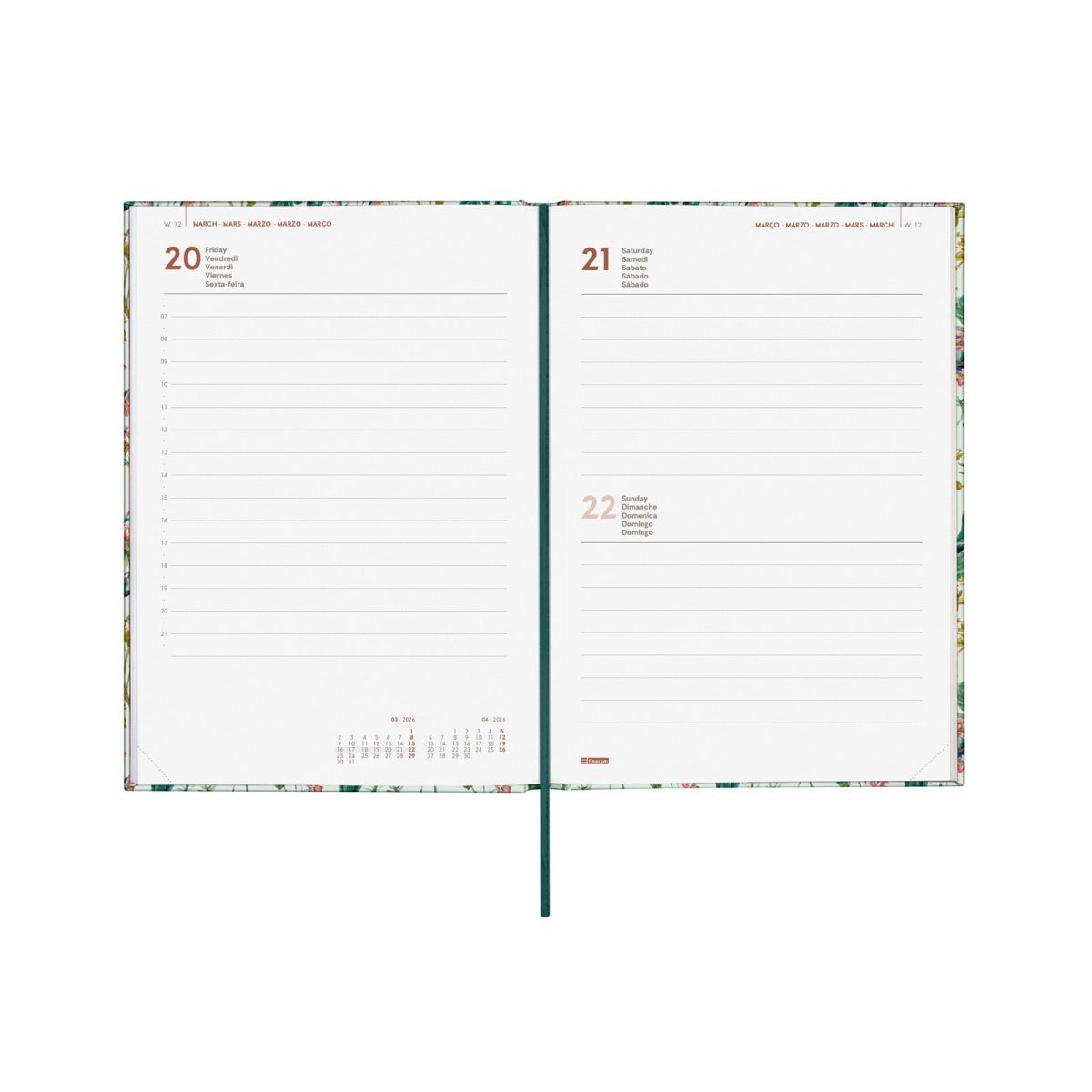 AGENDA DIARIA A5 2026 FINOCAM PORTO BOTANIC